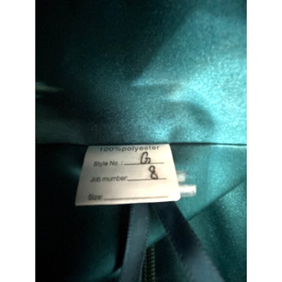 Girls Formal Dress Lined Bow Accent Hook Zip Back Green Size 7-8 - Picture 3 of 8